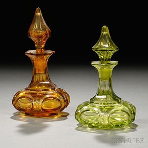 Two Pressed Glass Colognes