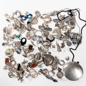 Large Group of Mostly Sterling Silver Jewelry