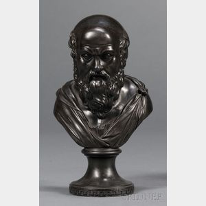 Wedgwood and Bentley Black Basalt Bust of Socrates