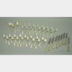 Forty-three Piece Towle Sterling Silver RSVP Pattern Partial Flatware Service.