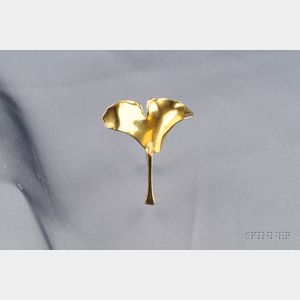 18kt Gold Gingko Leaf Brooch, Tiffany & Co.