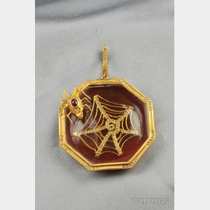 20kt Gold Gem-set "Antiquity" Pendant, Coomi