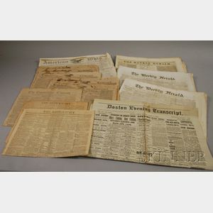 Thirteen 19th Century Newspapers