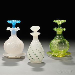 Three Blown-molded Glass Colognes