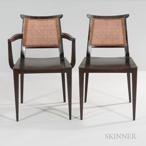 Six Edward Wormley for Dunbar Asian-style Dining Chairs