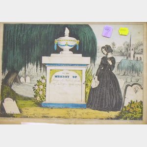 Framed N. Currier Hand-colored Lithograph In Memory of...