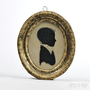 Hollow-cut Silhouette of a Young Boy