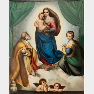 Dresden Porcelain Plaque of the Sistine Madonna