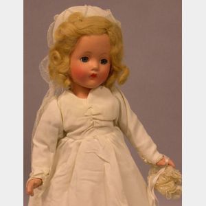 4 Jointed Bisque Doll 1900's Mohair Wig Glass Eyes #205 Home Sewn Dress -  The Gatherings Antique Vintage