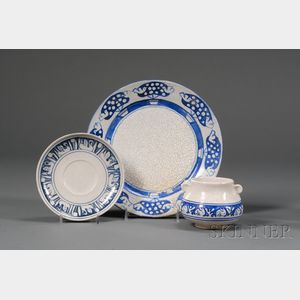 Three Pieces of Dedham Pottery Dinnerware