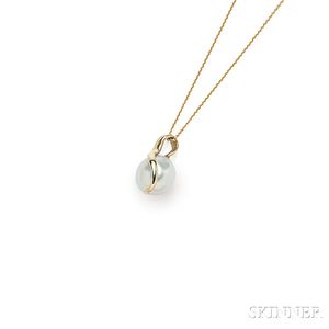 14kt Gold and Baroque South Sea Pearl Pendant