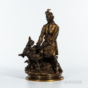 After Pierre-Jules Mêne (French, 1810-1879) Bronze Model of a Scottish Hunter with Wolfhounds