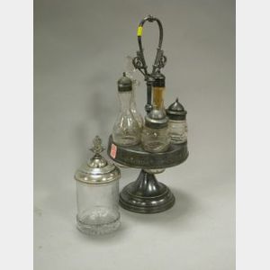 Aesthetic Silver Plated Caster Set and Jam Jar.