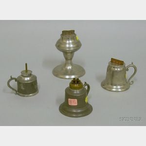 Four Pewter Lamps