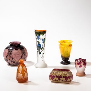 Six Art Glass Vases