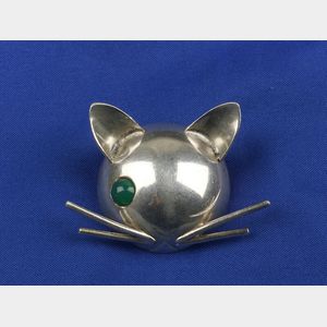 Sterling Silver Cat Pin