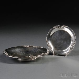 Two Georg Jensen Blossom Pattern Sterling Silver Dishes