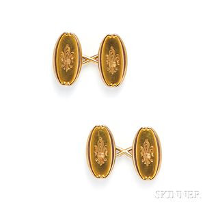 Antique 18kt Gold Cuff Links, Tiffany & Co.