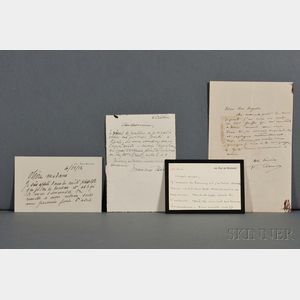 Artists' Notes and Letters, France, 20th Century.
