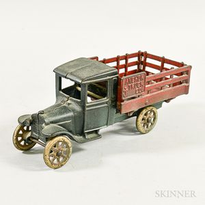 Painted Cast Iron Anchor Truck Co. Toy Truck
