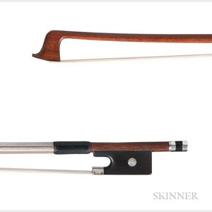 French Silver-mounted Violin Bow, Joseph Alfred Lamy, c. 1900