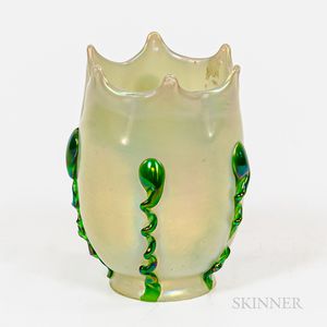 Art Nouveau Iridescent Glass Boudoir Lamp Shade