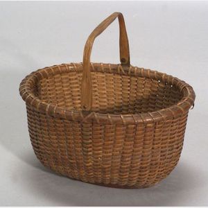 Oval Woven Nantucket Basket with Handle