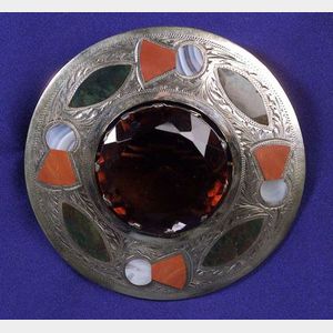 Antique Scottish Agate Kilt Pin