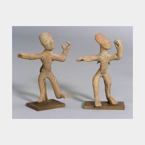Two Pre-Columbian Pottery Dancing Figures