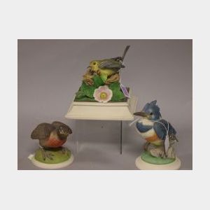 Three Boehm Porcelain Bird Figurals