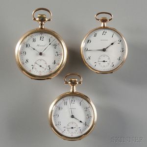 Three Howard Open Face Watches
