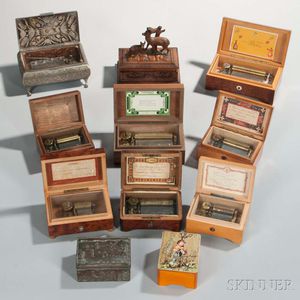 Eleven Small Swiss Musical Boxes