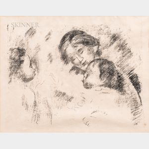 Pierre-Auguste Renoir (French, 1841-1919) Une mère et deux enfants