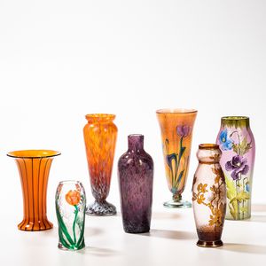Seven Art Glass Vases