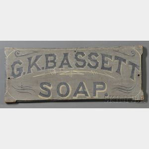Painted Wooden "G.K. BASSETT SOAP" Sign