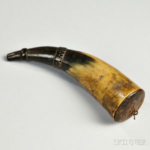 Small Decorated Powder Horn