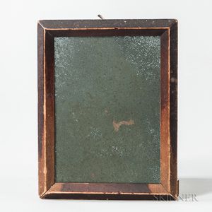 Small Red-stained Mirror with Peak-molded Frame