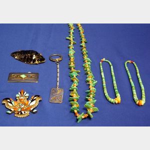 Seven Pieces of Native American Jewelry