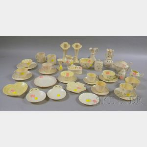 Thirty-seven Assorted Belleek Porcelain Table Items and Tableware