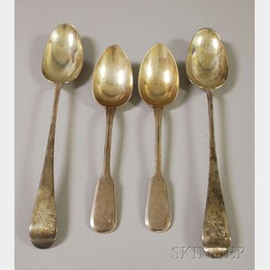 Two Pairs of English Sterling Stuffing Spoons