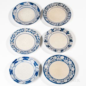 Six Dedham Pottery Plates