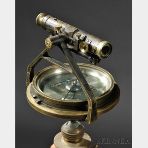 T.F. Randolph Oxidized and Lacquered Brass Surveyor's Compass