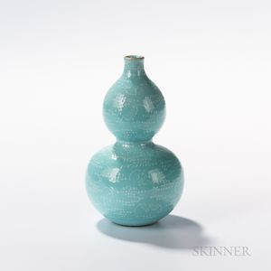 Small Turquoise Blue "Double Gourd" Vase
