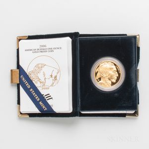 Cased 2006 $50 Proof American Gold Buffalo One-ounce Coin. 