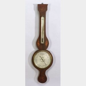 Victorian Inlaid Mahogany Banjo Barometer
