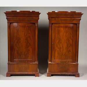 Pair of Mahogany Bowfront Cabinets