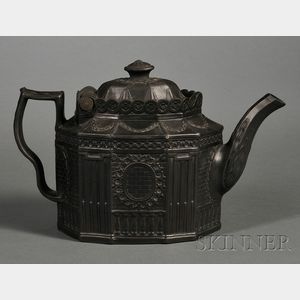 Staffordshire Black Basalt Teapot and Cover
