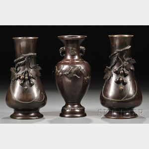 Three Bronze Vases