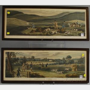 Pair of 19th Century British Hand-colored Framed Hunting Engravings