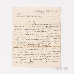Chotard, Henry Autograph Letter Signed with Sam Houston (1793-1863) Autograph Note Signed Reply, 14 January 1846.